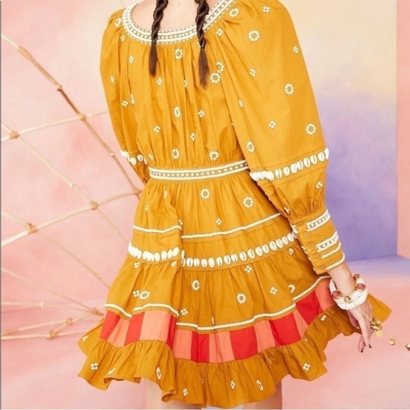 Ulla Johnson Adama Dress in Ochre FLAWED - Picture 5 of 9